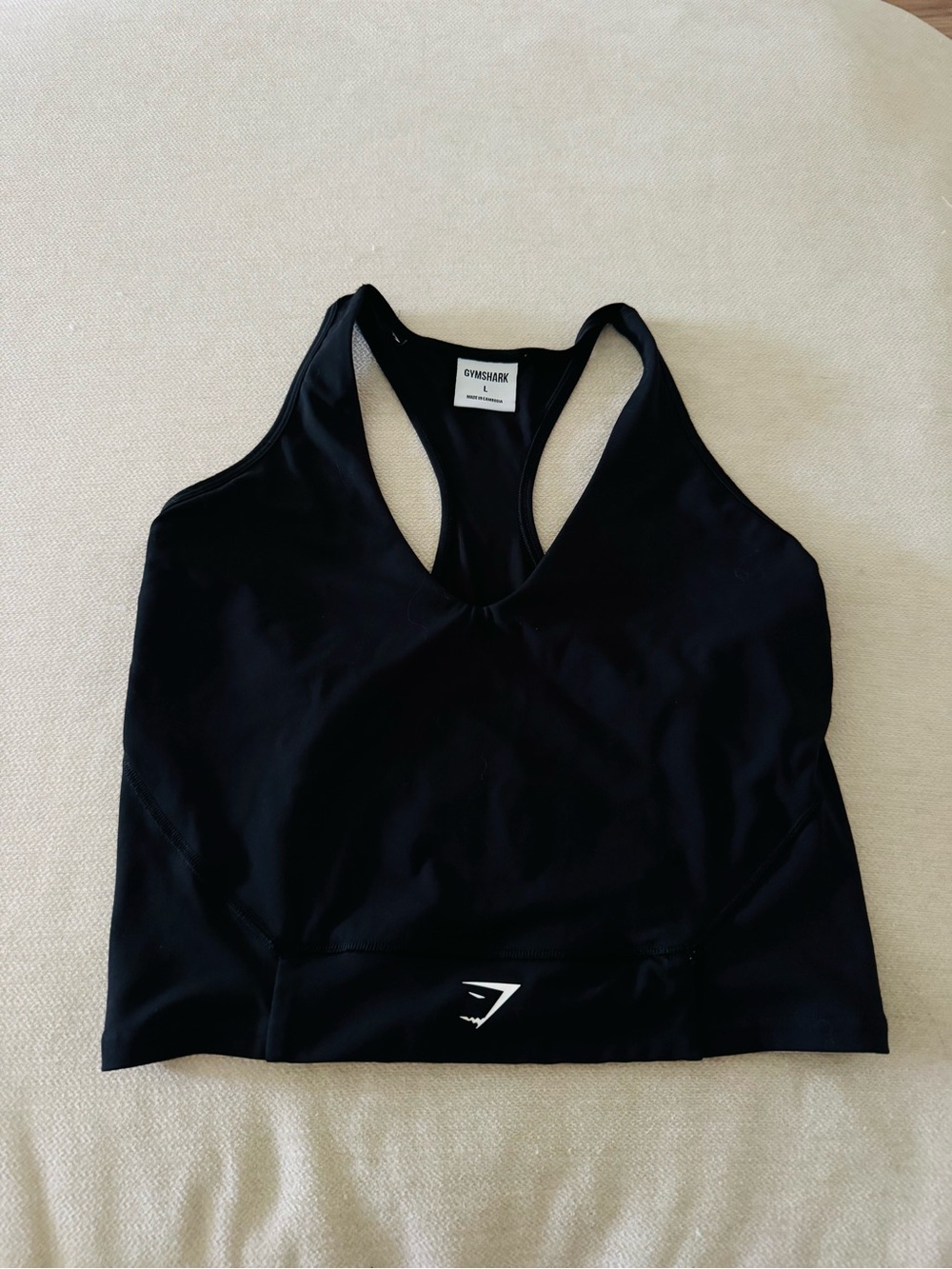 Gymshark Black Racerback Crop Sports Bra